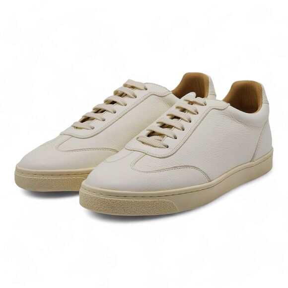 Brunello Cucinelli Deerskin Leather Low Top Sneakers Off White size 40 7US $995 - Picture 3 of 10